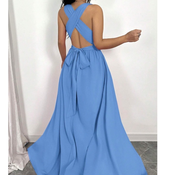 Colorful Multi-Wear Open Back High Waisted Maxi Dress - Picture 8 of 12